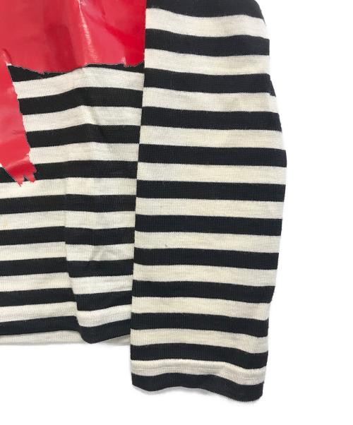 COMME des GARCONS（コムデギャルソン）COMME des GARCONS (コムデギャルソン) プリントボーダーニット ホワイト サイズ:Sの古着・服飾アイテム