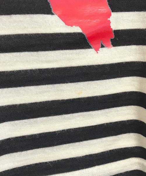 COMME des GARCONS（コムデギャルソン）COMME des GARCONS (コムデギャルソン) プリントボーダーニット ホワイト サイズ:Sの古着・服飾アイテム