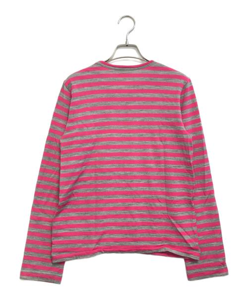 COMME des GARCONS（コムデギャルソン）COMME des GARCONS (コムデギャルソン) プリントボーダーニット ピンク サイズ:Sの古着・服飾アイテム