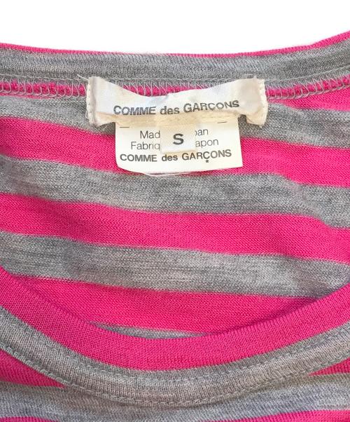 COMME des GARCONS（コムデギャルソン）COMME des GARCONS (コムデギャルソン) プリントボーダーニット ピンク サイズ:Sの古着・服飾アイテム
