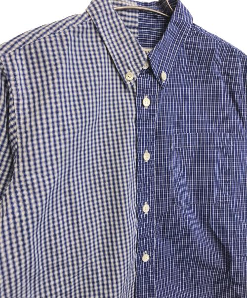 JUNYA WATANABE COMME des GARCONS（ジュンヤワタナベ コムデギャルソン）JUNYA WATANABE COMME des GARCONS (ジュンヤワタナベ コムデギャルソン) バイカラーチェックシャツ ブルー サイズ:不明の古着・服飾アイテム