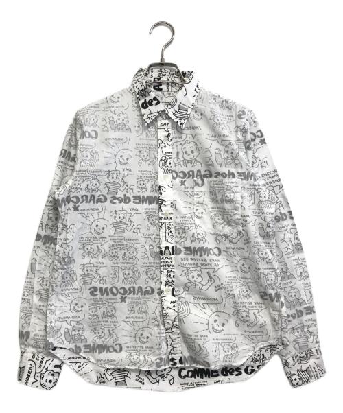 COMME des GARCONS（コムデギャルソン）COMME des GARCONS (コムデギャルソン) インサイドアウト総柄シャツ ホワイト サイズ:Sの古着・服飾アイテム