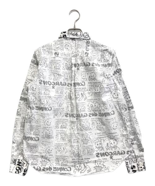 COMME des GARCONS（コムデギャルソン）COMME des GARCONS (コムデギャルソン) インサイドアウト総柄シャツ ホワイト サイズ:Sの古着・服飾アイテム