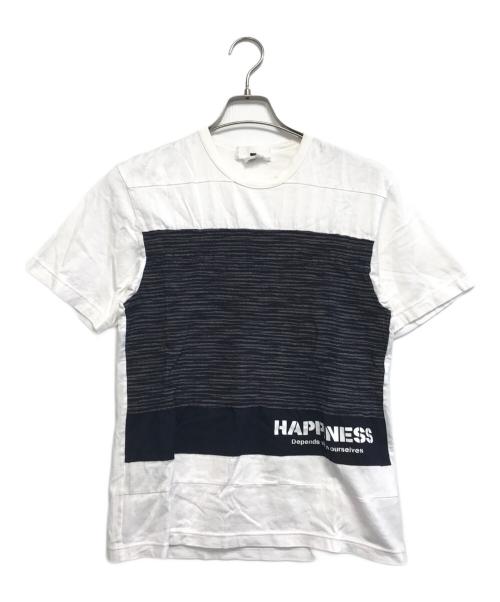 GANRYU（ガンリュウ）GANRYU (ガンリュウ) 異素材切替Tシャツ ホワイト サイズ:Mの古着・服飾アイテム