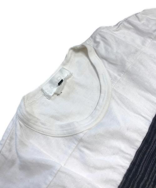 GANRYU（ガンリュウ）GANRYU (ガンリュウ) 異素材切替Tシャツ ホワイト サイズ:Mの古着・服飾アイテム
