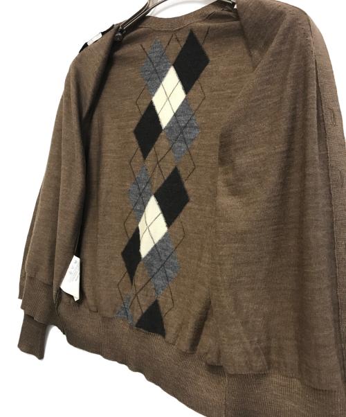 JUNYA WATANABE COMME des GARCONS（(ジュンヤワタナベ コムデギャルソン）JUNYA WATANABE COMME des GARCONS ((ジュンヤワタナベ コムデギャルソン) アーガイルニットカーディガン ブラウン サイズ:Mの古着・服飾アイテム
