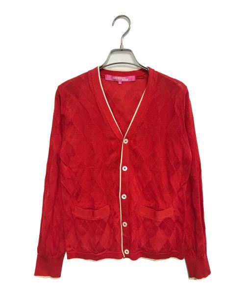 JUNYA WATANABE MAN PINK（ジュンヤワタナベマン ピンク）JUNYA WATANABE MAN PINK (ジュンヤワタナベマン ピンク) ニットカーディガン レッド サイズ:Mの古着・服飾アイテム