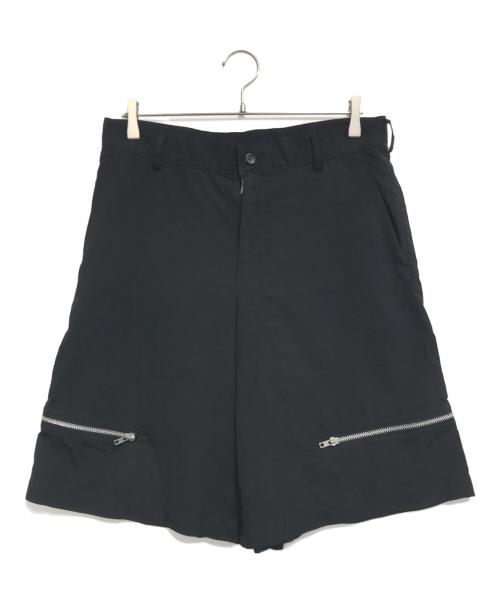BLACK COMME des GARCONS（ブラックコムデギャルソン）BLACK COMME des GARCONS (ブラックコムデギャルソン) ジップデザインハーフパンツ ブラック サイズ:Lの古着・服飾アイテム