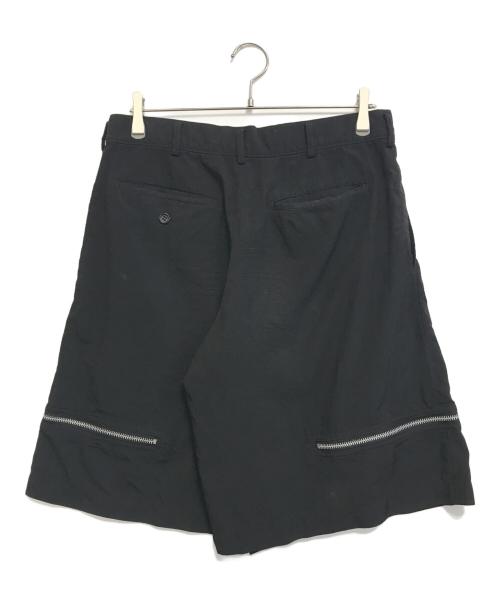 BLACK COMME des GARCONS（ブラックコムデギャルソン）BLACK COMME des GARCONS (ブラックコムデギャルソン) ジップデザインハーフパンツ ブラック サイズ:Lの古着・服飾アイテム