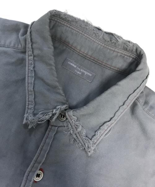 COMME des GARCONS HOMME（コムデギャルソン オム）COMME des GARCONS HOMME (コムデギャルソン オム) ダメージ加工ステッチシャツ グレー サイズ:表記なしの古着・服飾アイテム