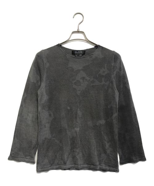 BLACK COMME des GARCONS（ブラックコムデギャルソン）BLACK COMME des GARCONS (ブラックコムデギャルソン) ダメージ加工迷彩ニット ブラック サイズ:Sの古着・服飾アイテム