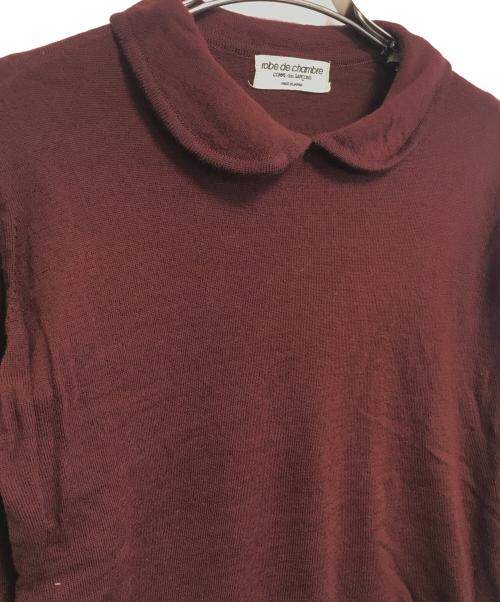 ROBE DE CHAMBRE COMME DES GARCONS（ローブドシャンブル コムデギャルソン）ROBE DE CHAMBRE COMME DES GARCONS (ローブドシャンブル コムデギャルソン) 丸襟ウールニット レッド サイズ:表記なしの古着・服飾アイテム