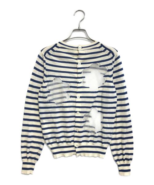 tricot COMME des GARCONS（トリココムデギャルソン）tricot COMME des GARCONS (トリココムデギャルソン) 切替ボーダーニット ホワイト サイズ:表記なしの古着・服飾アイテム