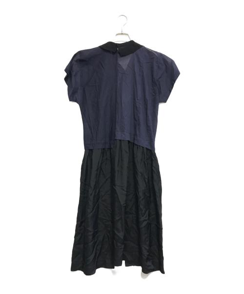 tricot COMME des GARCONS（トリココムデギャルソン）tricot COMME des GARCONS (トリココムデギャルソン) 異素材切替シャツワンピース ネイビー サイズ:Ｍの古着・服飾アイテム