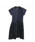 tricot COMME des GARCONS（トリココムデギャルソン）の古着「異素材切替シャツワンピース」｜ネイビー
