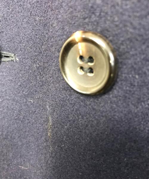 COMME des GARCONS HOMME PLUS（コムデギャルソンオムプリュス）COMME des GARCONS HOMME PLUS (コムデギャルソンオムプリュス) ダブルブレストロングコート ネイビー サイズ:Mの古着・服飾アイテム