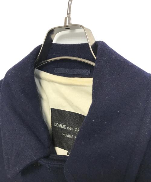COMME des GARCONS HOMME PLUS（コムデギャルソンオムプリュス）COMME des GARCONS HOMME PLUS (コムデギャルソンオムプリュス) ダブルブレストロングコート ネイビー サイズ:Mの古着・服飾アイテム