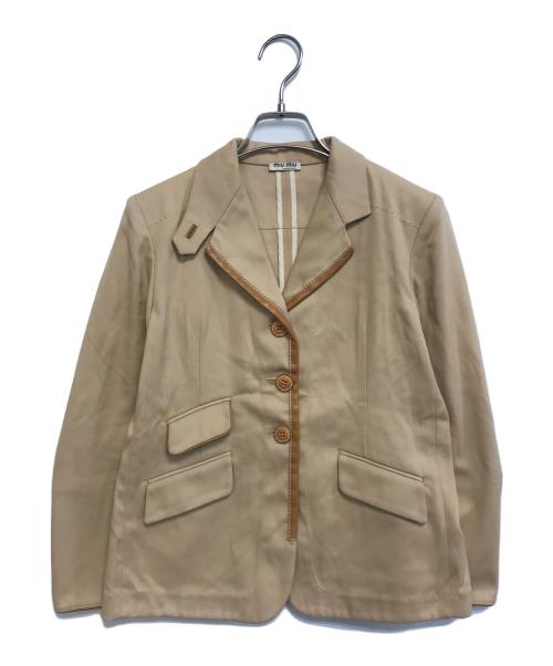 MIU MIU（ミュウミュウ）MIU MIU (ミュウミュウ) パイピングジャケット ベージュ サイズ:40の古着・服飾アイテム