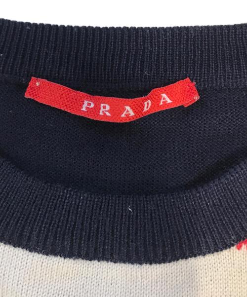 PRADA（プラダ）PRADA (プラダ) ボーダーニット ネイビー サイズ:46の古着・服飾アイテム