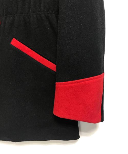 Yohji Yamamoto pour homme（ヨウジヤマモト プールオム）Yohji Yamamoto pour homme (ヨウジヤマモト プールオム) バックルウールジャケット ブラック×レッド サイズ:Mの古着・服飾アイテム