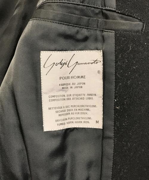 Yohji Yamamoto pour homme（ヨウジヤマモト プールオム）Yohji Yamamoto pour homme (ヨウジヤマモト プールオム) バックルウールジャケット ブラック×レッド サイズ:Mの古着・服飾アイテム