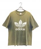 adidasアディダス）の古着「両面ロゴプリントTシャツ」｜カーキ