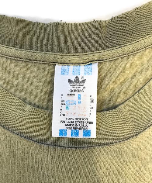 adidas（アディダス）adidas (アディダス) 両面ロゴプリントTシャツ カーキ サイズ:Lの古着・服飾アイテム