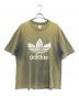 adidas（アディダス）の古着「両面ロゴプリントTシャツ」｜カーキ