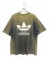 adidas (アディダス) 両面ロゴプリントTシャツ カーキ サイズ:L：8000円