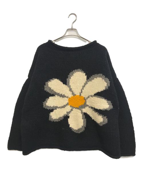 REY WEAR（レイウェア）REY WEAR (レイウェア) 花柄エクアドルニット ブラック サイズ:表記なしの古着・服飾アイテム