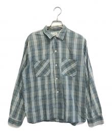 KOLESPORT（コレスポーツ）の古着「オープンカラーチェックシャツ」｜ブルー