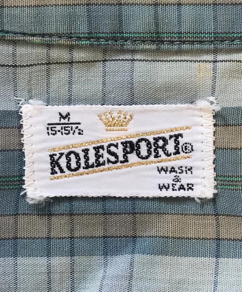 KOLESPORT（コレスポーツ）KOLESPORT (コレスポーツ) オープンカラーチェックシャツ ブルー サイズ:Ｍの古着・服飾アイテム