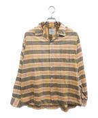 AMCエーエムシー）の古着「オープンカラーチェックシャツ」｜ブラウン