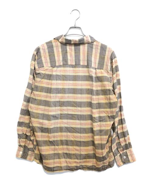 AMC（エーエムシー）AMC (エーエムシー) オープンカラーチェックシャツ ブラウン サイズ:Ⅼの古着・服飾アイテム