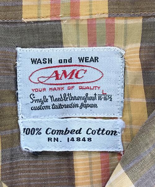AMC（エーエムシー）AMC (エーエムシー) オープンカラーチェックシャツ ブラウン サイズ:Ⅼの古着・服飾アイテム