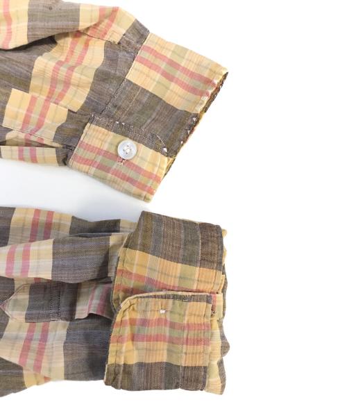 AMC（エーエムシー）AMC (エーエムシー) オープンカラーチェックシャツ ブラウン サイズ:Ⅼの古着・服飾アイテム