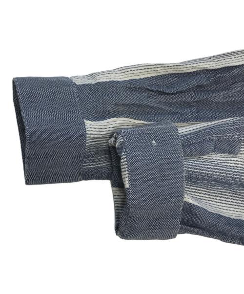 LOEWE（ロエベ）LOEWE (ロエベ) ロゴパッチ ストライプシャツ ブルー サイズ:39の古着・服飾アイテム