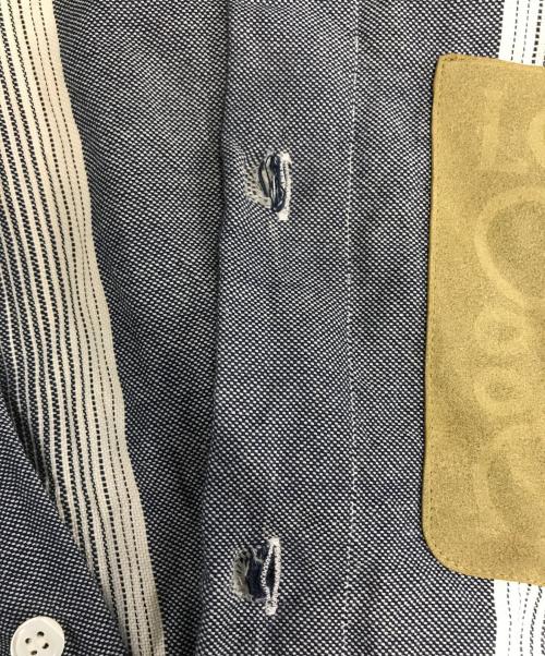 LOEWE（ロエベ）LOEWE (ロエベ) ロゴパッチ ストライプシャツ ブルー サイズ:39の古着・服飾アイテム
