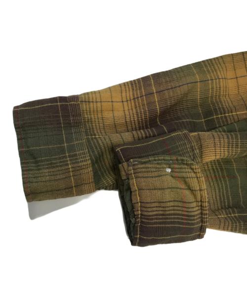 TOWN CRAFT（タウンクラフト）TOWN CRAFT (タウンクラフト) レーヨンチェックシャツ イエロー サイズ:Lの古着・服飾アイテム