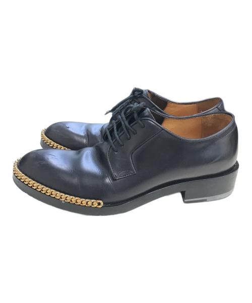 RAF SIMONS（ラフシモンズ）RAF SIMONS (ラフシモンズ) ハーフゴールドチェーンダービーシューズ ブラック サイズ:40の古着・服飾アイテム