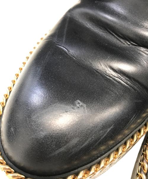 RAF SIMONS（ラフシモンズ）RAF SIMONS (ラフシモンズ) ハーフゴールドチェーンダービーシューズ ブラック サイズ:40の古着・服飾アイテム