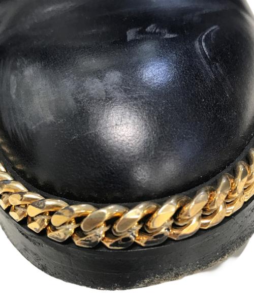 RAF SIMONS（ラフシモンズ）RAF SIMONS (ラフシモンズ) ハーフゴールドチェーンダービーシューズ ブラック サイズ:40の古着・服飾アイテム