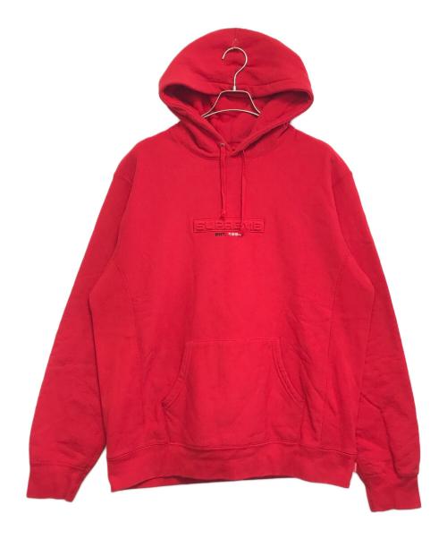 SUPREME（シュプリーム）SUPREME (シュプリーム) Embossed Logo Hooded Sweatshirt] レッド サイズ:XLの古着・服飾アイテム