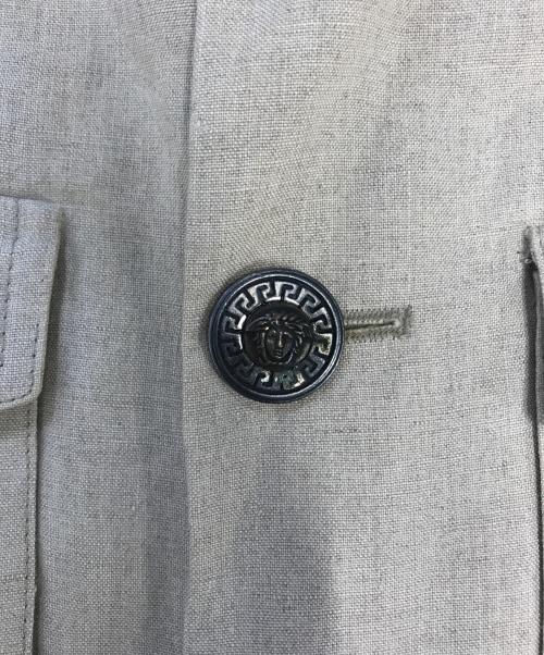 GIANNI VERSACE（ジャンニ・ヴェルサーチ）GIANNI VERSACE (ジャンニ・ヴェルサーチ) リネンジャケット ベージュ サイズ:Mの古着・服飾アイテム