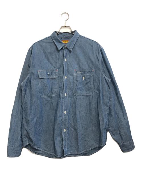 HUMAN MADE（ヒューマンメイド）HUMAN MADE (ヒューマンメイド) CHAMBRAY SHIRT ブルー サイズ:XXLの古着・服飾アイテム