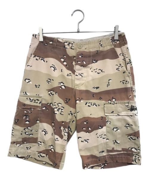 stussy（ステューシー）stussy (ステューシー) チョコチップカモハーフパンツ ベージュ サイズ:Lの古着・服飾アイテム