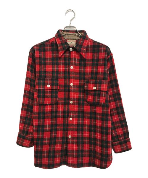 MAINE GUIDE（メイン ガイド）MAINE GUIDE (メイン ガイド) マチ付きウールシャツ レッド サイズ:表記なしの古着・服飾アイテム