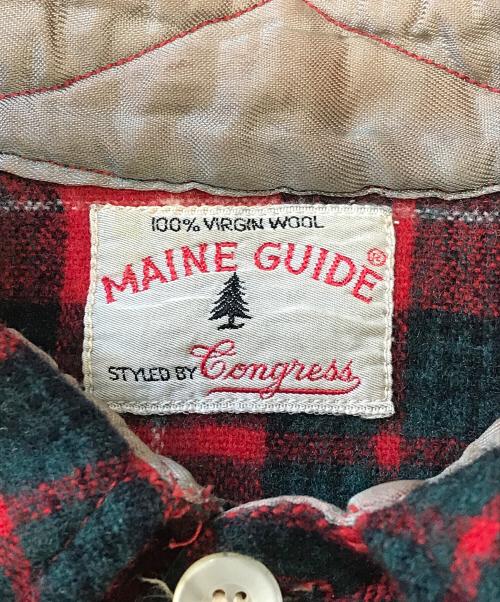 MAINE GUIDE（メイン ガイド）MAINE GUIDE (メイン ガイド) マチ付きウールシャツ レッド サイズ:表記なしの古着・服飾アイテム