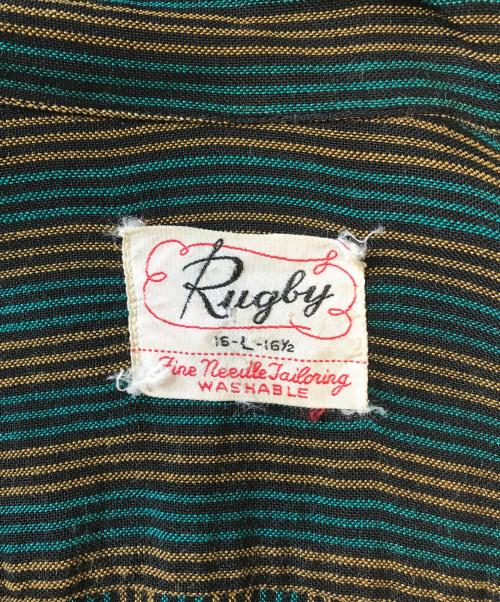 RUGBY（ラグビー）RUGBY (ラグビー) ストライプ柄レーヨンシャツ マルチカラー サイズ:Lの古着・服飾アイテム
