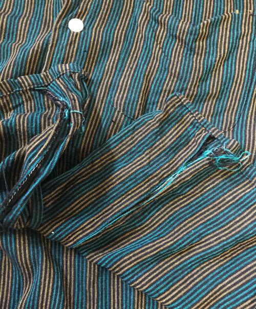 RUGBY（ラグビー）RUGBY (ラグビー) ストライプ柄レーヨンシャツ マルチカラー サイズ:Lの古着・服飾アイテム